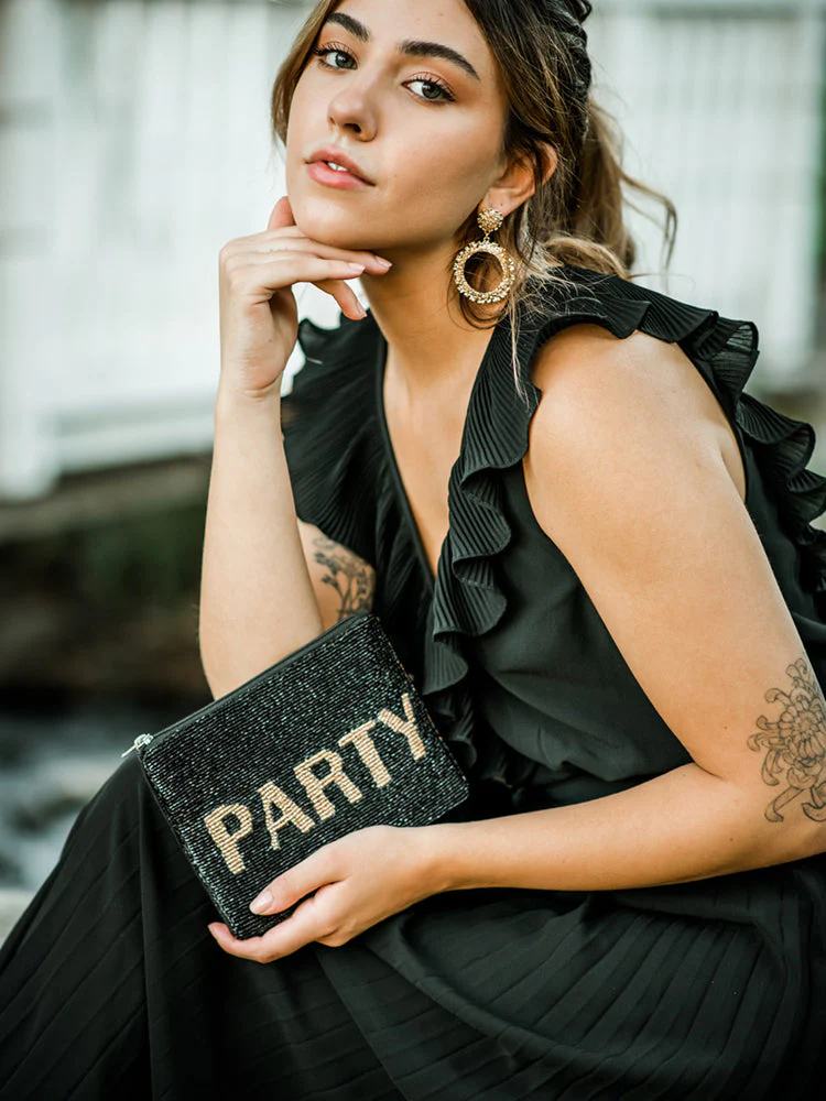 Beaded Party Clutch Bag