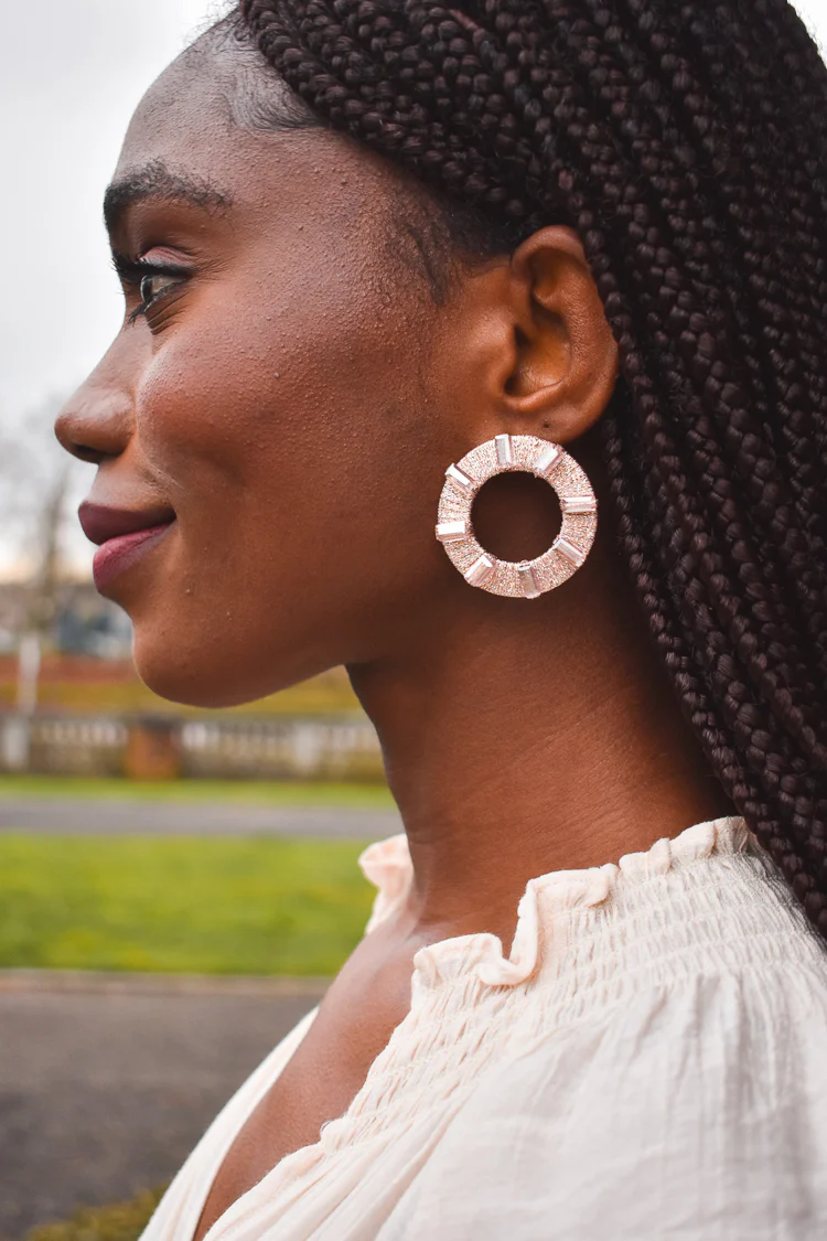 Carmen Pink Circle Studs - Image 2