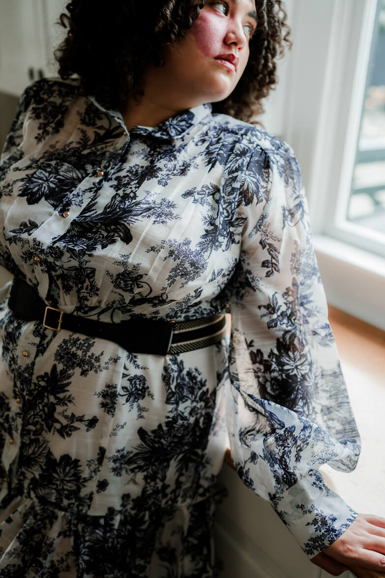 Diana Blue Toile Maxi Dress - FINAL SALE - Image 4