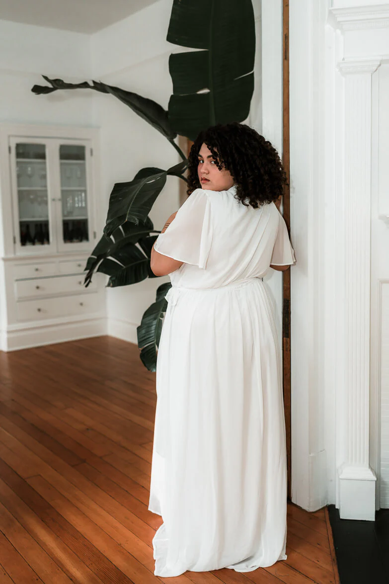 Kyla White Plus Size Wrap Dress - Image 2